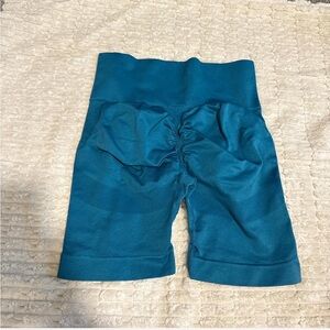 Teal High-Waisted Biker Shorts